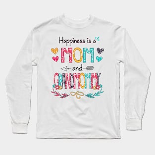 Happiness Is A Mom And Grandmommy Wildflower Happy Mother's Day Long Sleeve T-Shirt